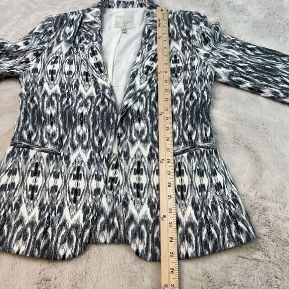 Joie Blazer Jacket Womens Size 2 Black Grey 100% Linen Capsule Corporate Career - Picture 5 of 8